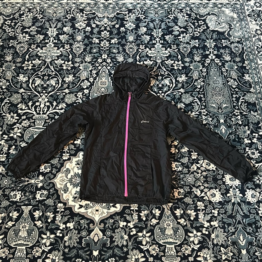 Black & Pink Asics Packable Jacket